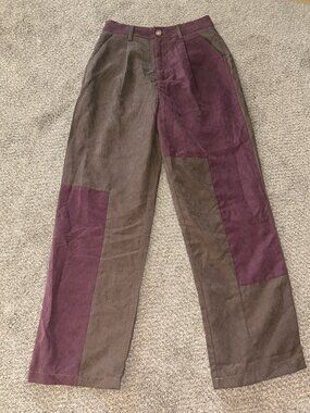 Corduroy-Look Vintage Style Boyfriend Slacks